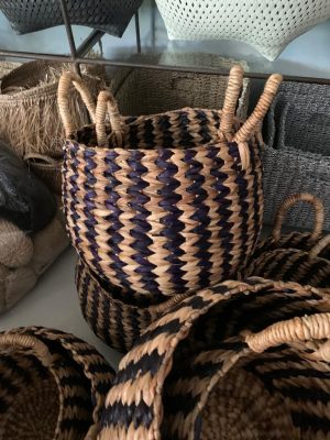 Panier à balles naturel & noir 2 set
