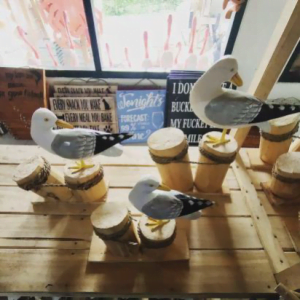 A Set Of 3 Wooden SeaGull