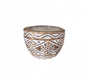 Palm Carved Candle - Pot Bougie Sculptée Tribal – Image 2