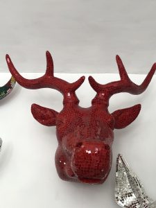 Décoration en verre tête de cerf