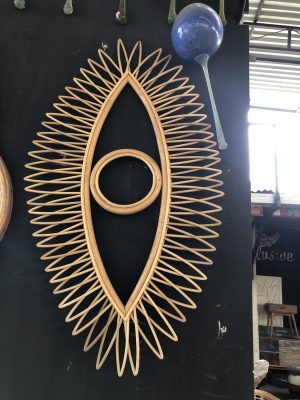 Miroir oeil de rotin