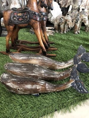 Wooden small whale decoration