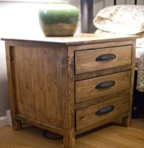 Table de Nuit 3 tiroirs en bois - SIDE TABLE
