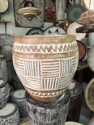 Dg palm Carved candle 23x23 cm, natural