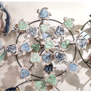 Wall Decoration Of A Group Of Dark Blue, Blue, Green,Turtle