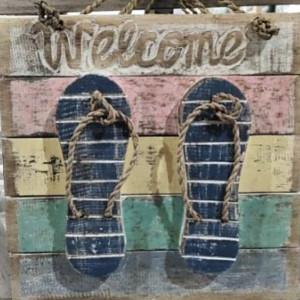 Déco Murale "Welcome" Avec Flip Flop