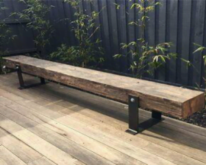 Banc bois sur pieds métalliques