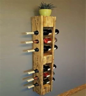 Rangement bouteilles mural en bois rustique - RACK BOTTLE