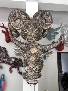 Décoration de coquille de tête d'animal