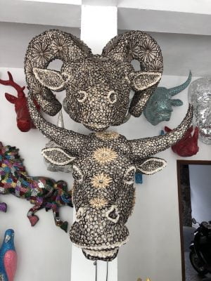 Décoration de coquille de tête d'animal