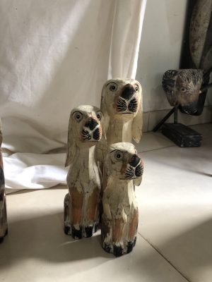 Ensemble petit chien en bois