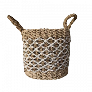 Panier tube blanc naturel