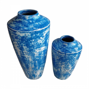 Un lot de 2 pots Lombok peints