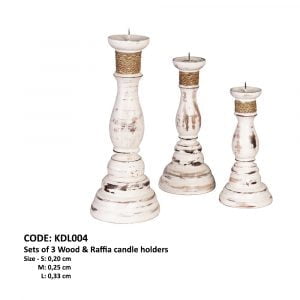Bougeoirs en bois et raphia 4
