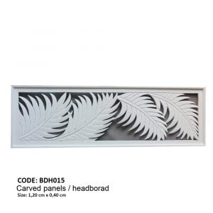 Sculpture feuilles de palmiers murale noir et blanc