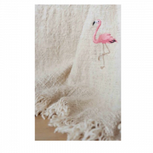 Jeté à motif flamant rose