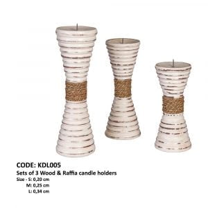 Bougeoirs en bois et raphia 5