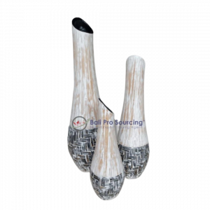 Un ensemble de 3 pots Lombok en forme de bambou