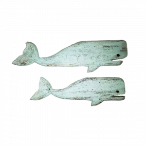 Un Ensemble De 2 Baleines En Bois