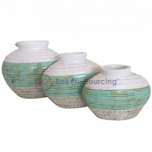 A set Of 3 Oval Lined Mini Pot