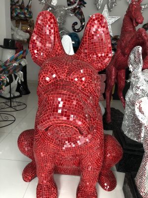 Statue bouledogue en verre