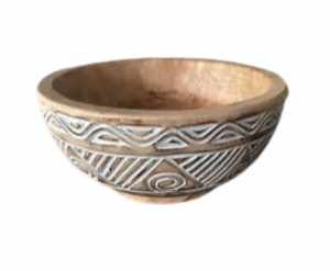 Carved bowl D: 27.5 cm - Vasque sculptée Tribal de 27.5