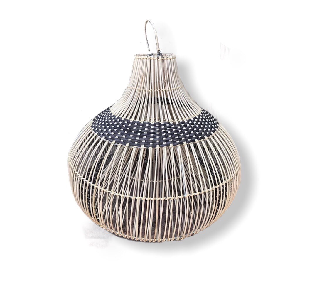 Lampe Dôme Double Rotin