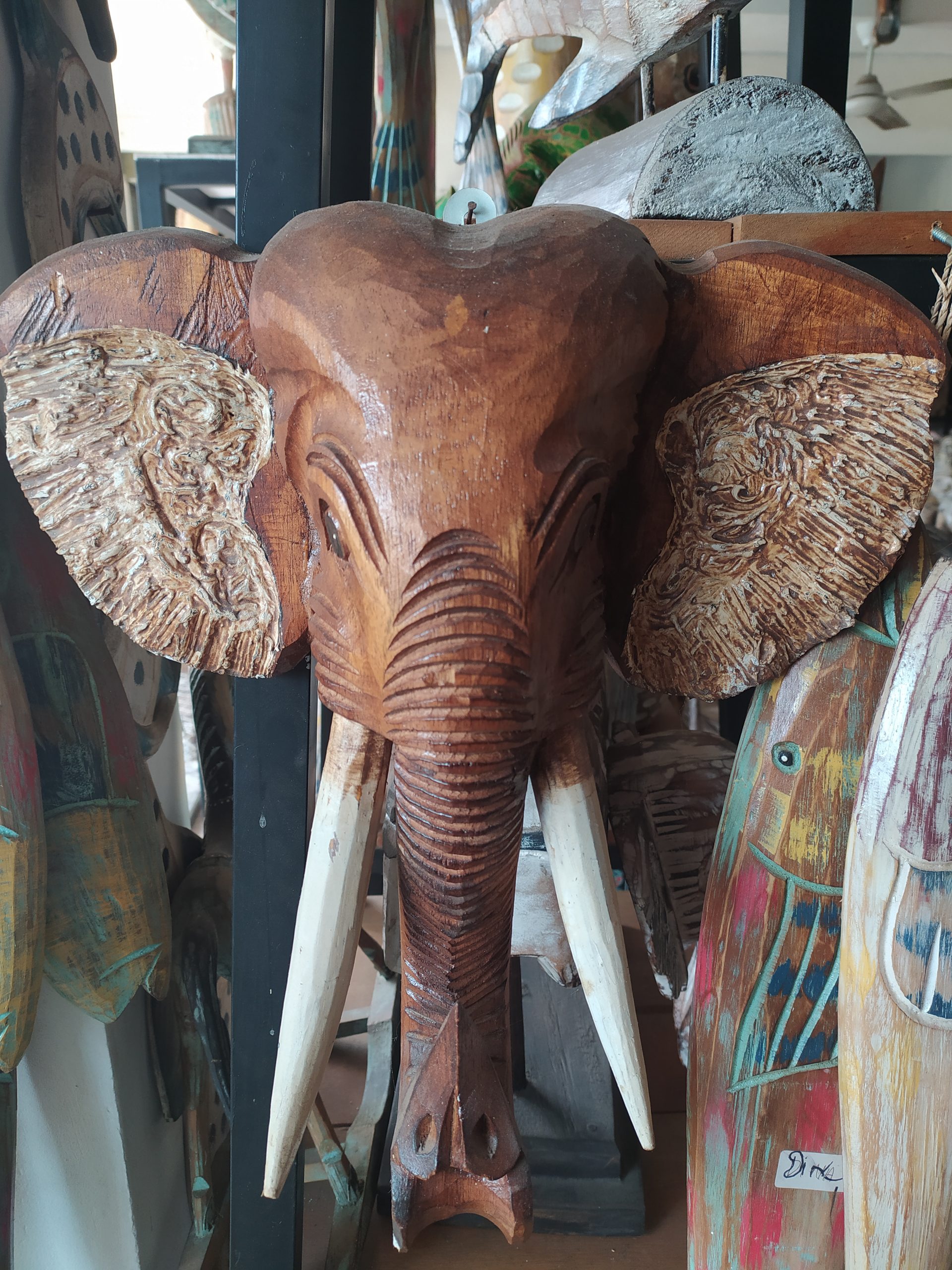 Elephant head Wooden decoration - L'atelier A Bali