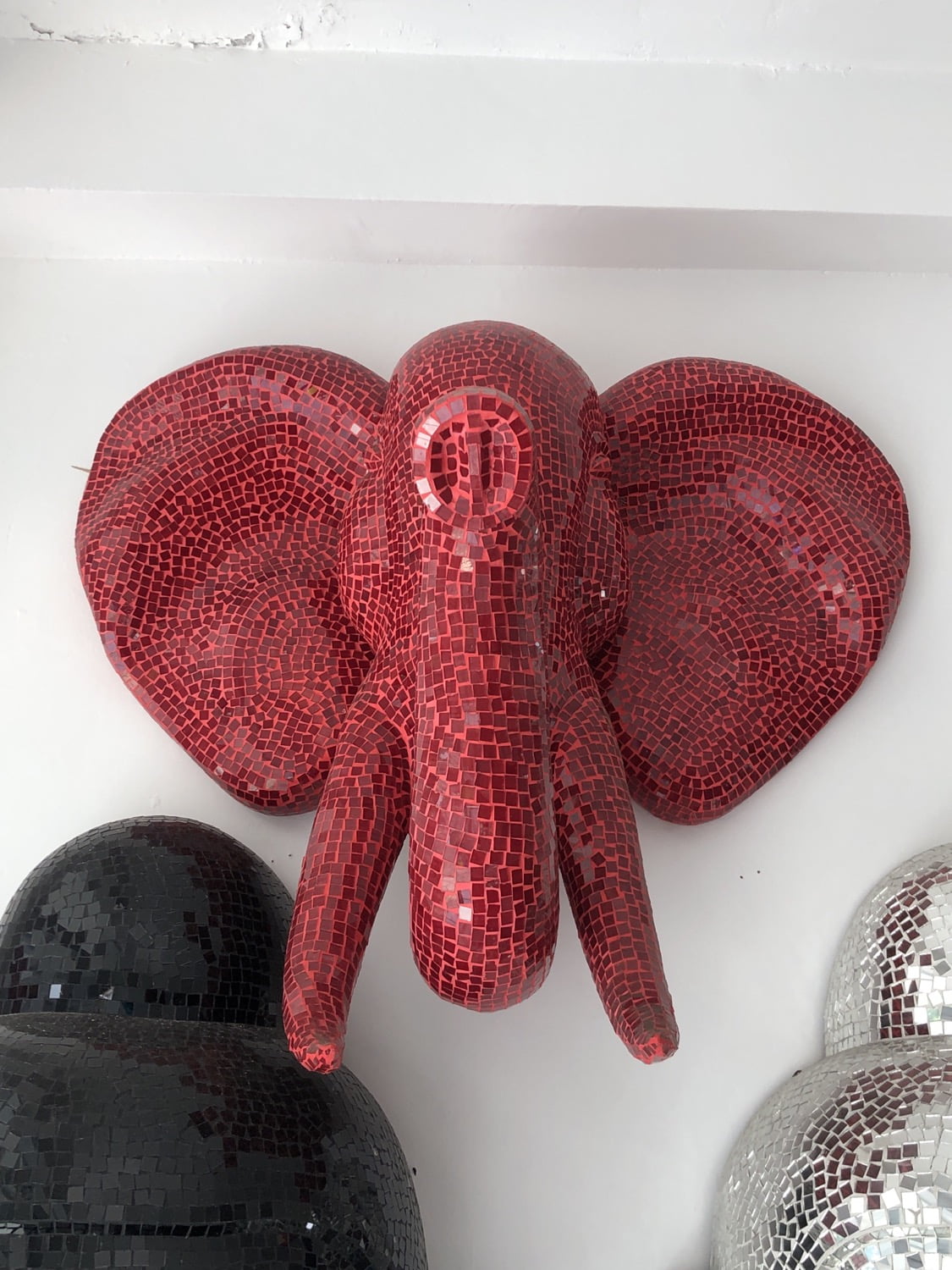 Décoration en verre tête d'éléphant