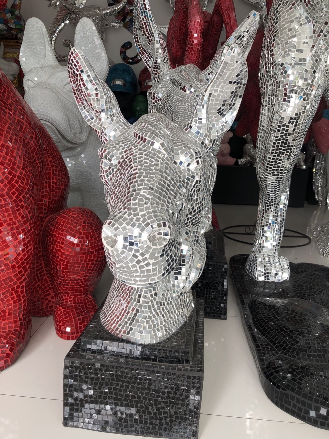 Décoration en verre tête de cheval