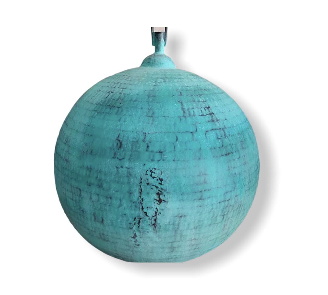 Luminaire Lampe boule verte - Lampe suspension Boule en cuivre