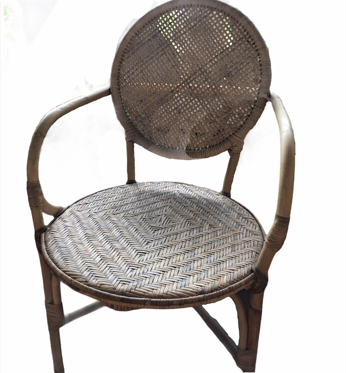 Rattan armchair with round back L atelier A Bali