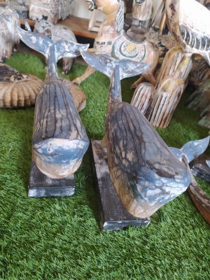Whale wooden decoration
