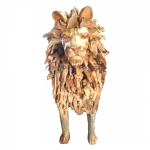 Wooden Lion Statue
