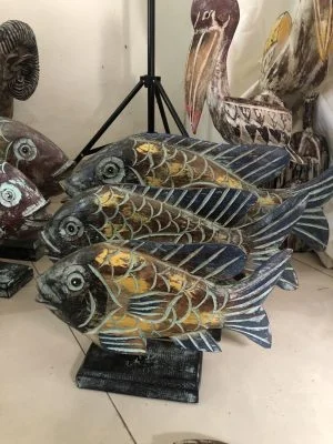 Set déco poisson en bois