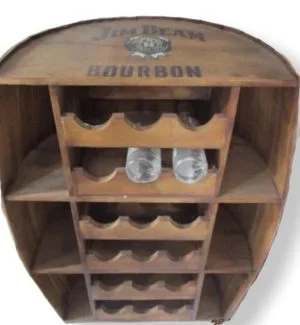 Wooden rack for bottles