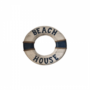 Beach Decor Life Ring,Tiki Bar Hut" Beach House"White Blue