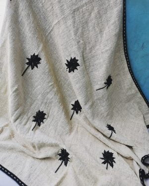Embroidery Palm Throw