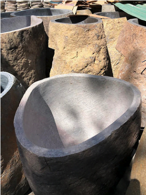Trash bin river stone 70cm