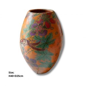Batik Painted Oval Shape Lombok Pot
