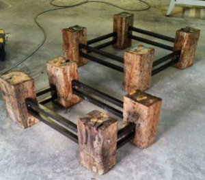 pieds de table basse en bois massif