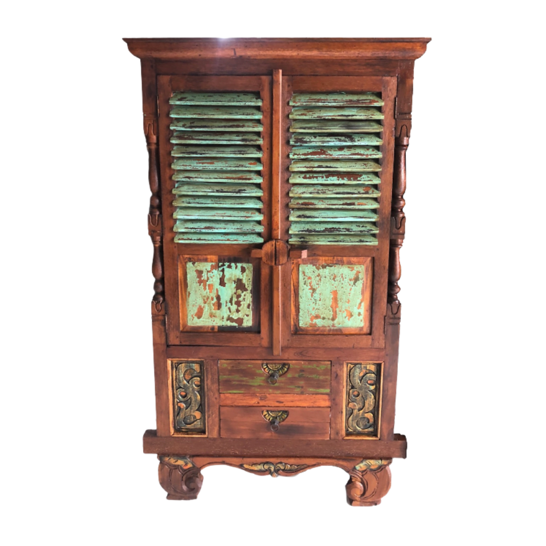 Carved store wooden cupboard