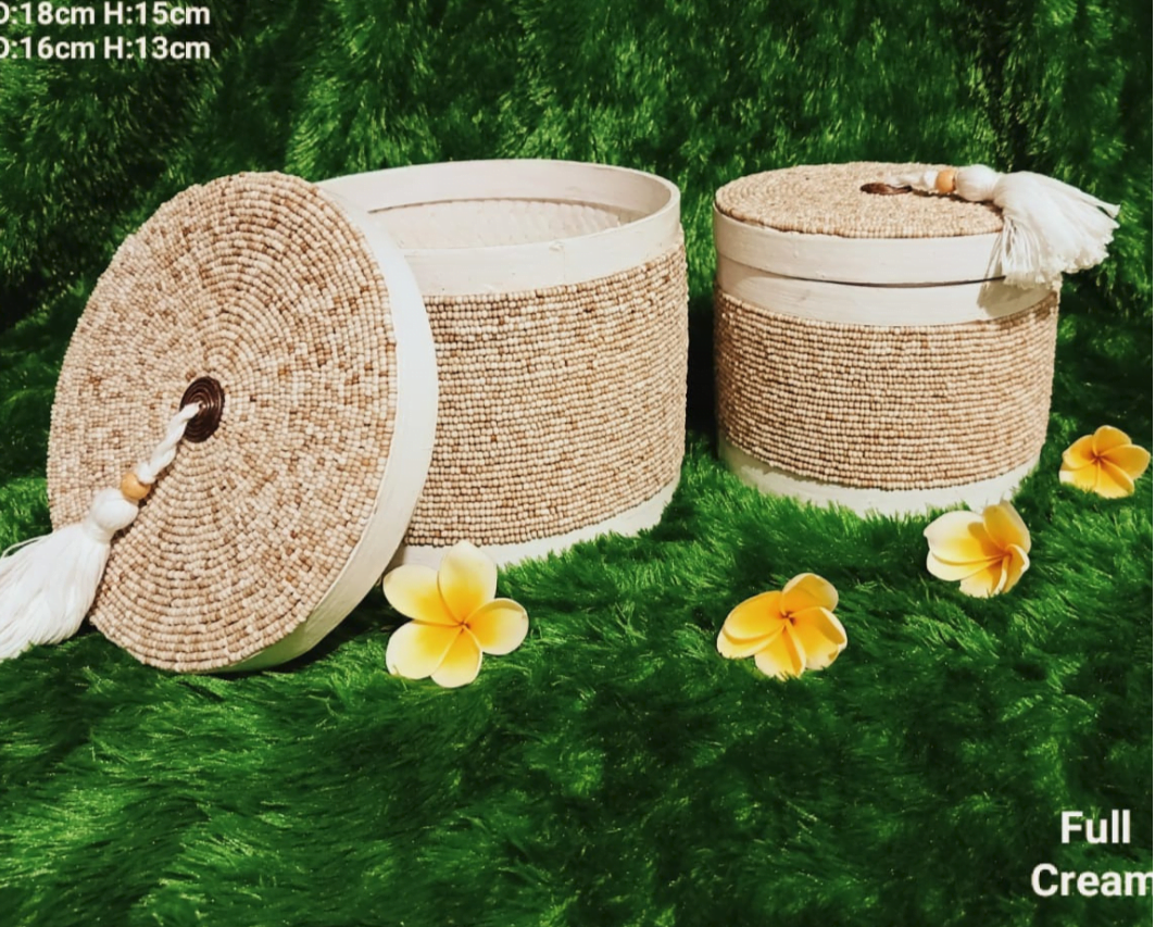 A Set Of 2 Beads And Bamboo Bali Box