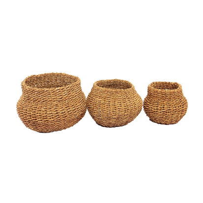 Un Ensemble De 3 Paniers Coki Naturels