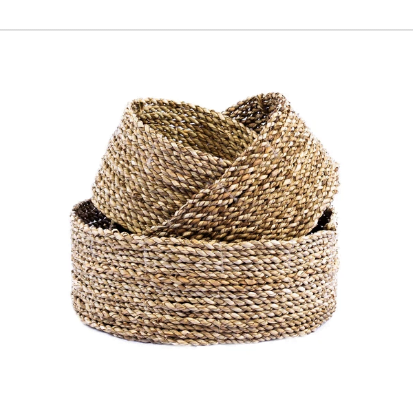 Un ensemble de 3 mini panier rond naturel