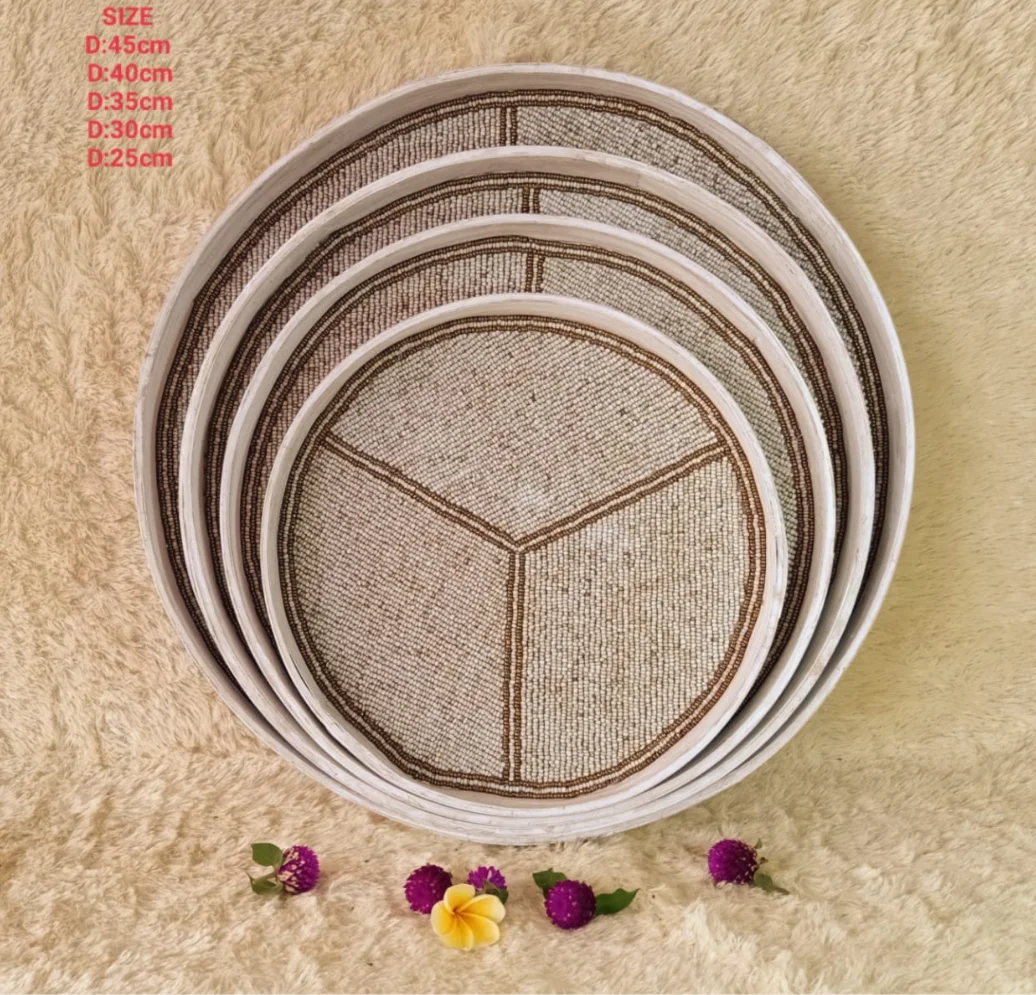 A Set Of 4 Cream Trays
