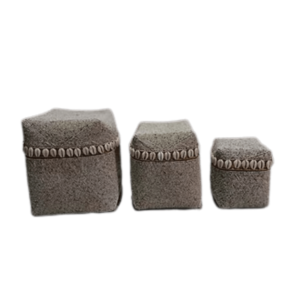 Brown Traditional Bali Box With Sea Shells