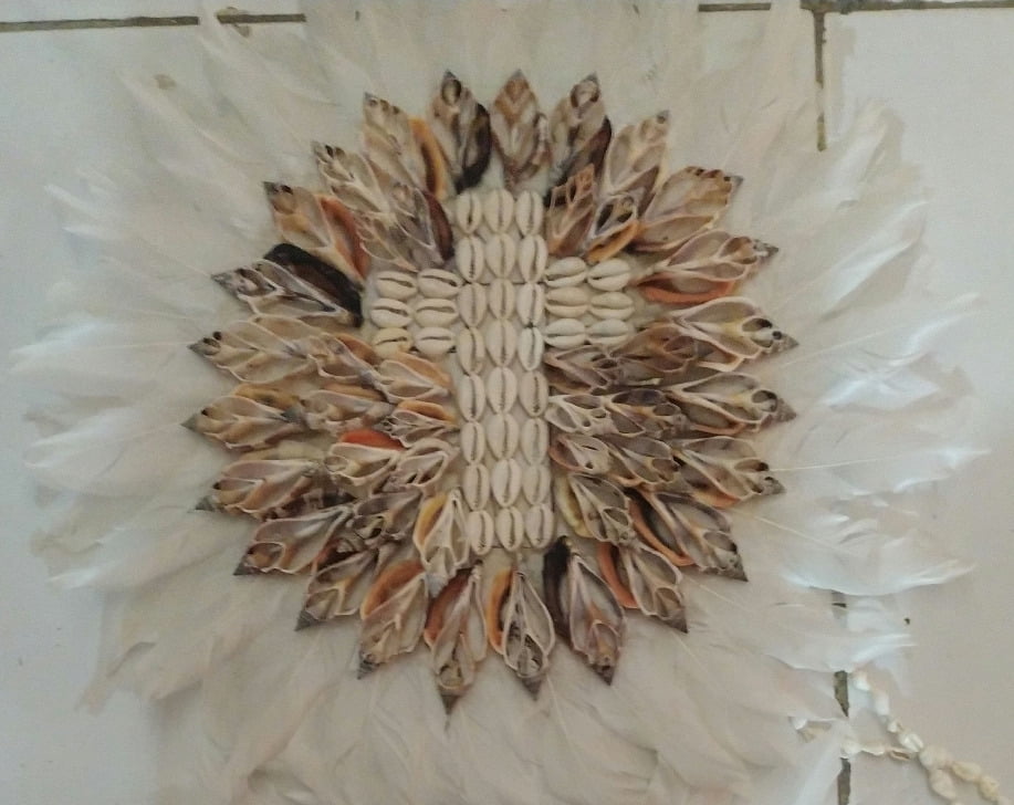 Décoration murale Cross Sea Shell White Feather