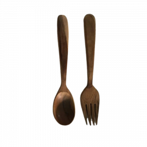 Ensemble de cuillère et fourchette en bois