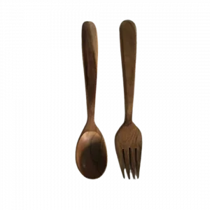Ensemble de cuillère et fourchette en bois
